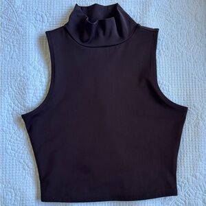 Bar III Black Sleeveless Crop Top